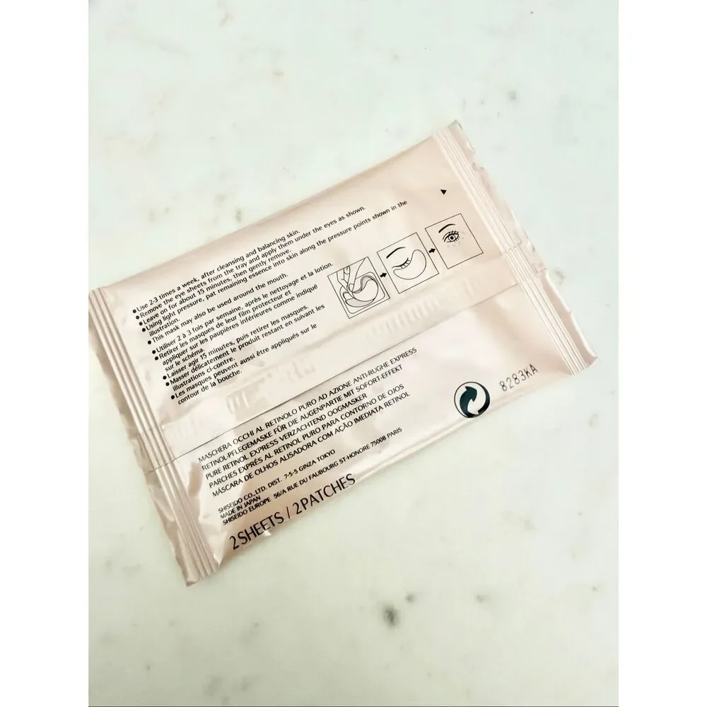 Shiseido Benefiance WrinkleResist24 Pure Retinol Express Smoothing Eye Mask 2 Pa
